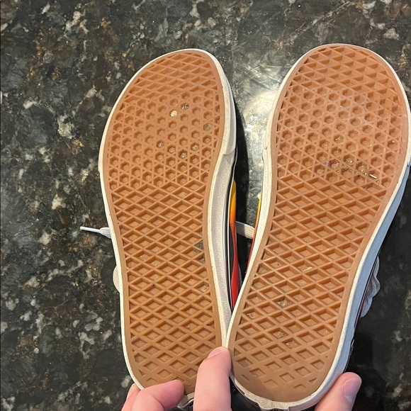 Vans Men's Black and Red Flame Sneakers - Picture 4 of 5